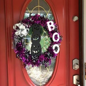 One of a kind Halloween front door wreath